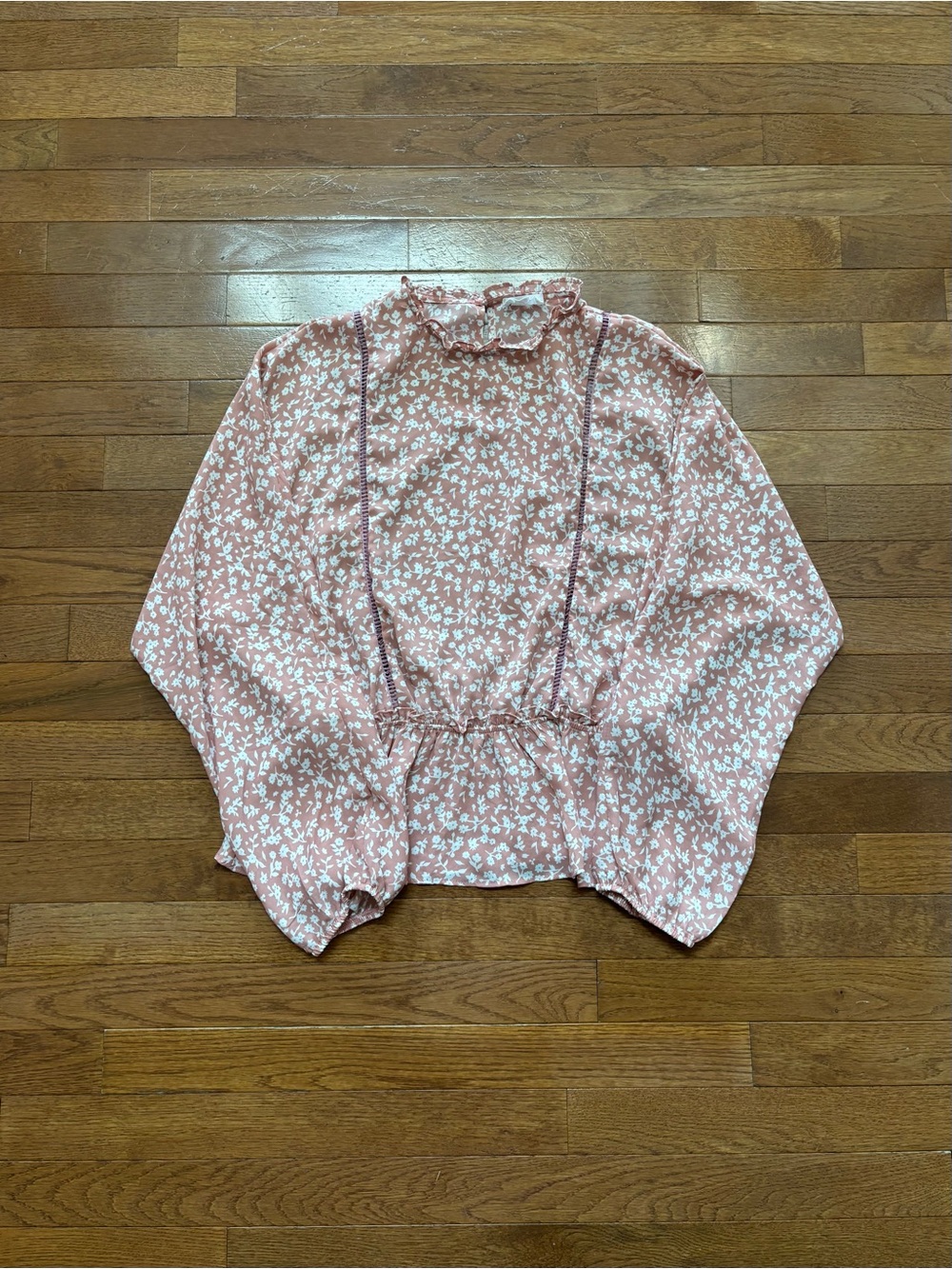 Sienna Sky Blush Floral Print High Neck Cottage Blouse